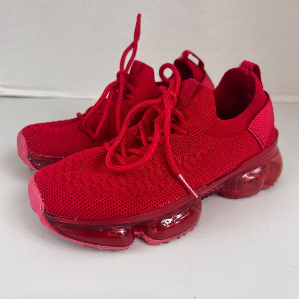Link Kids Lace Up Red Sneakers Size 9